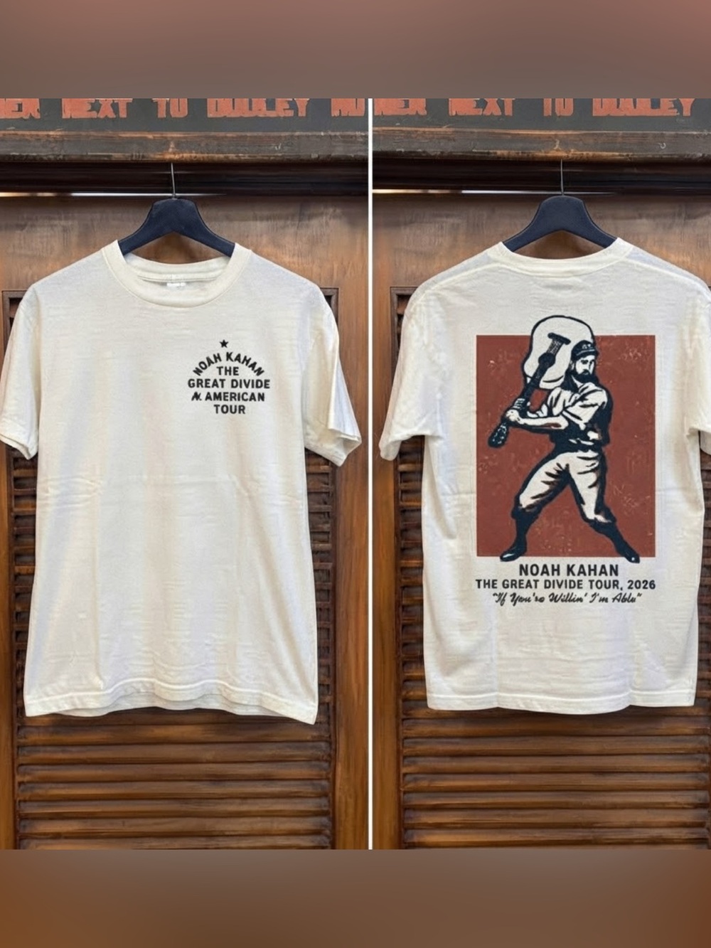 Gildan White Noah Kahan The Great Divide Tour 2026 Tee